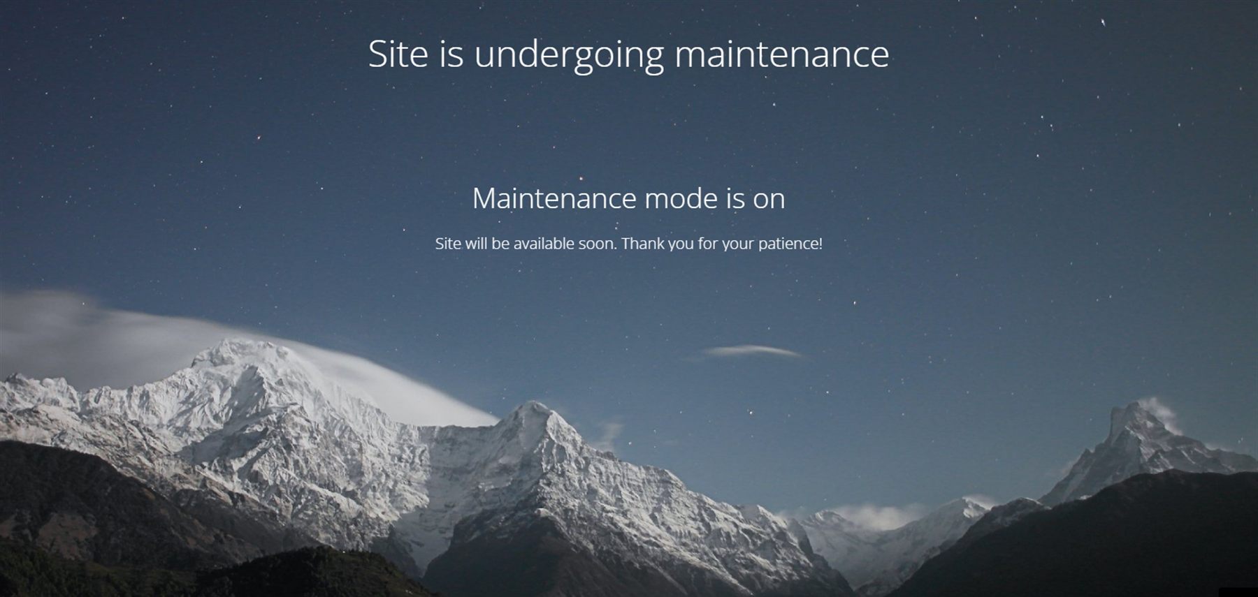 Mind Body Dog Training website currently showing a maintenance holding page