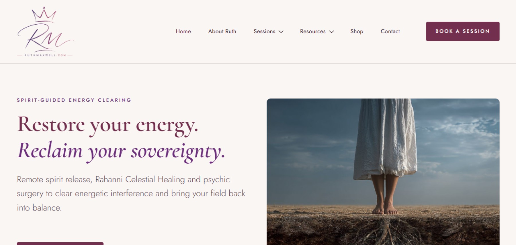 The Ruth Maxwell website, built by Swarm ICT