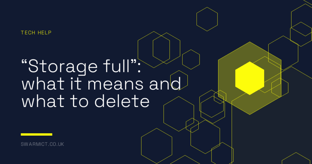 “Storage full”: what it means and what to delete