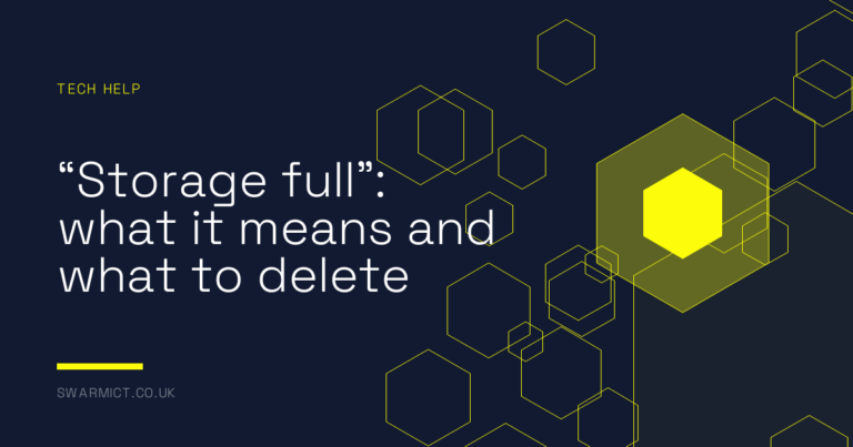 &ldquo;Storage full&rdquo;: what it means and what to delete